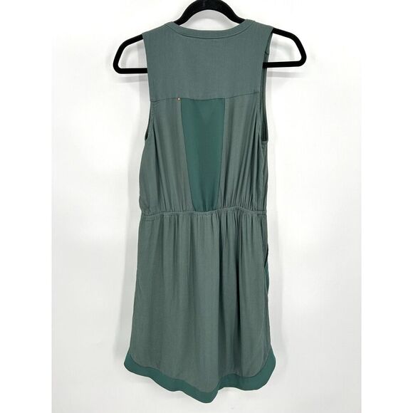 ANTHROPOLOGIE Maeve Green Blue Boho Gold Detail Lightweight Dress Size Small - Picture 3 of 7